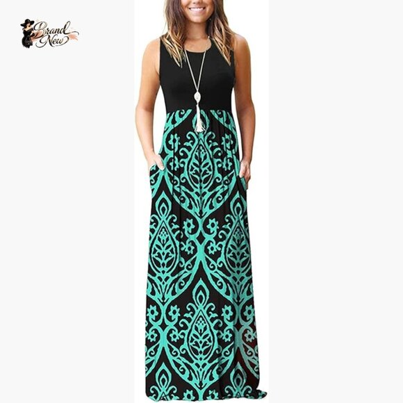 Dresses & Skirts - Polyester Spandex Sleeveless Wrap Maxi Dress Casual Maternity